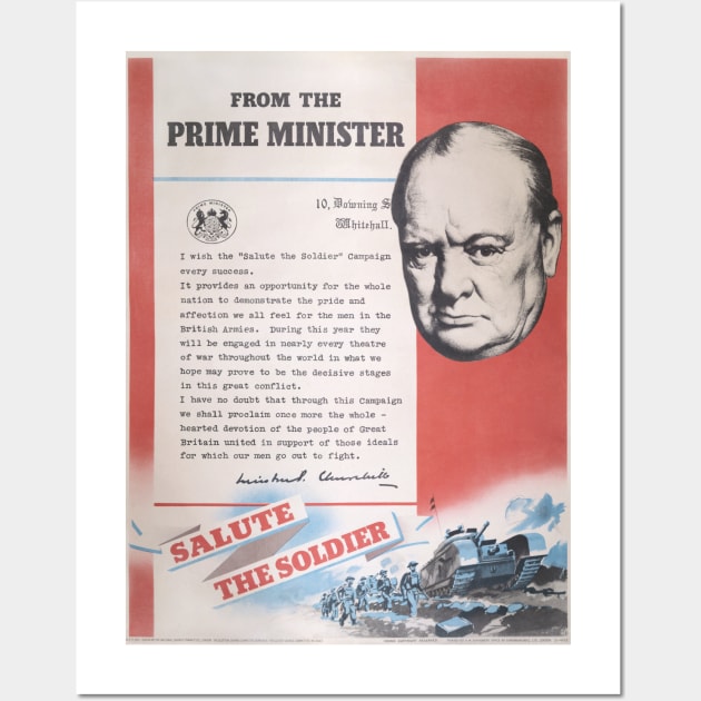 British wartime poster. Restored Print Of Winston Churchill Wall Art by JonDelorme